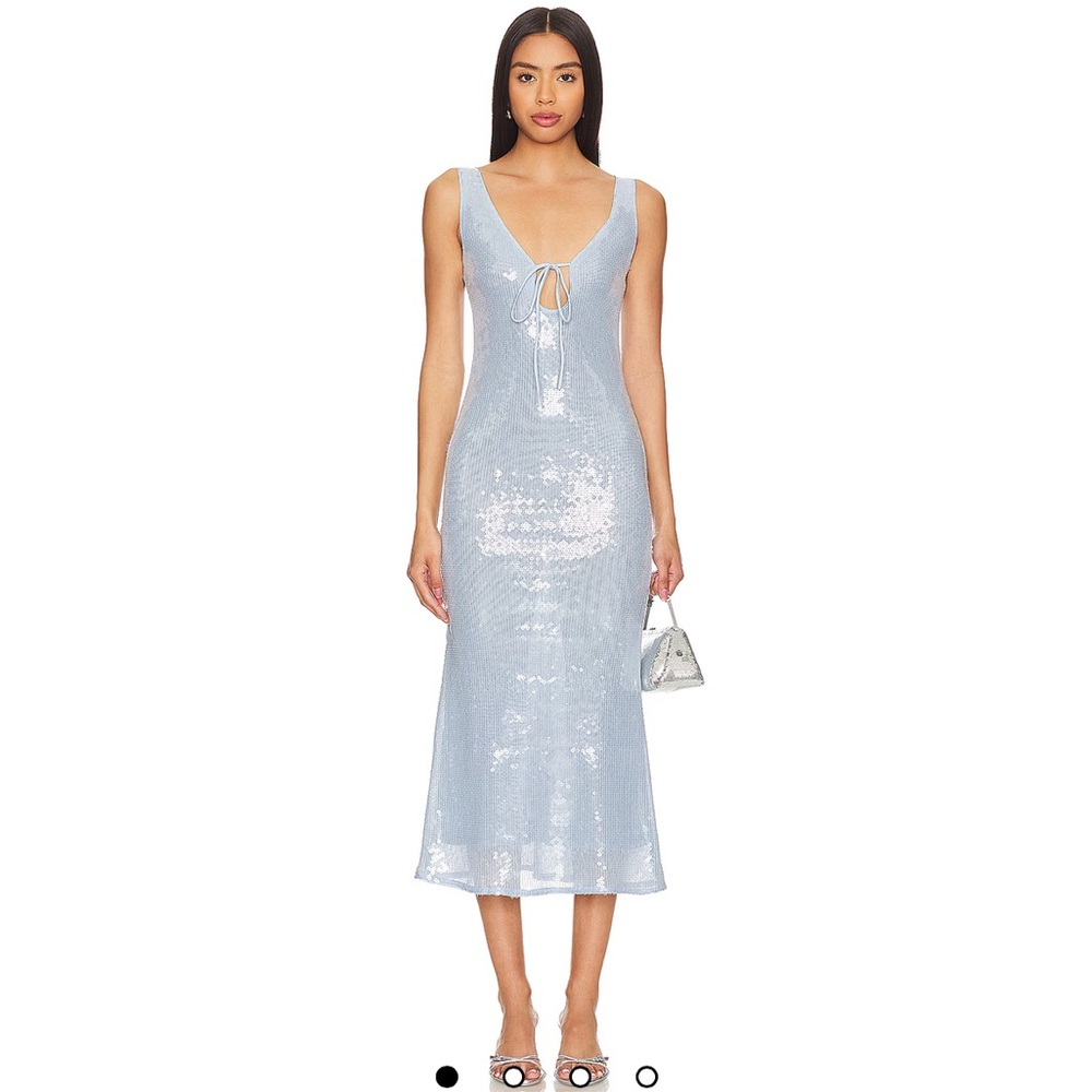 NWT Bardot Isha Sequin Midi Dress In Light Blue